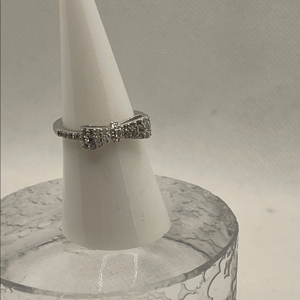 Women’s 925 Sterling Silver Clear CZ Bow Ring